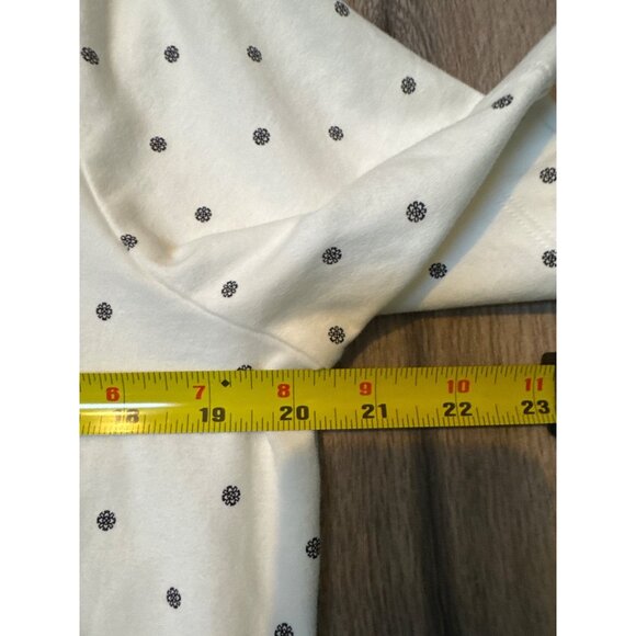 L.L. Bean Womens White Polka Dot T-Shirt L PET Soft Cotton Casual Top Round Neck - Picture 4 of 6